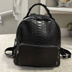 Genuine python black backpack